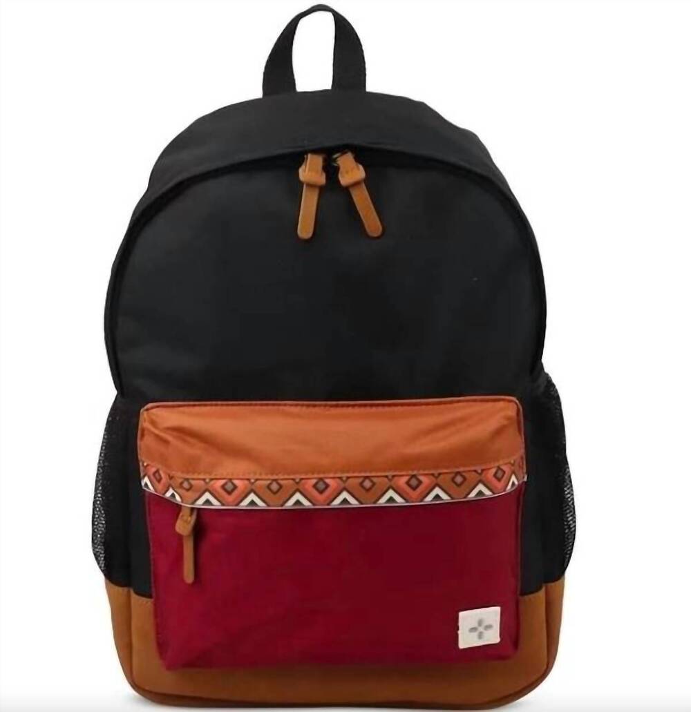 NEW SUN + STONE men's geo backpack in black